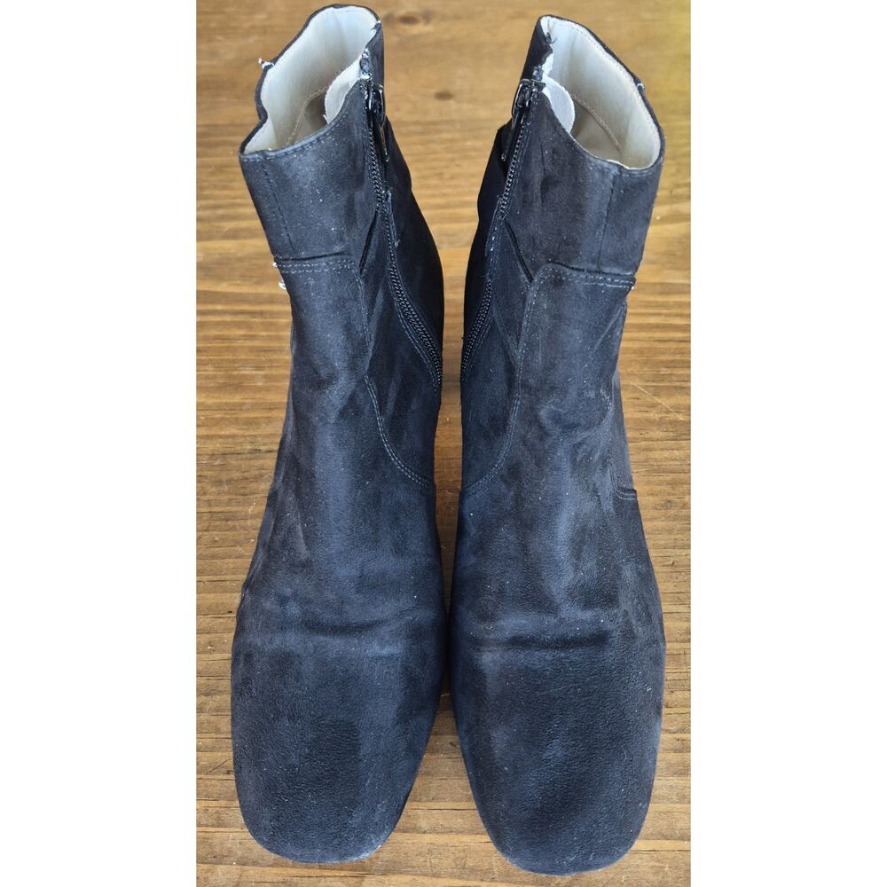 H&M Black Suede Ankle Booties Women's Size 8.5, EU 39